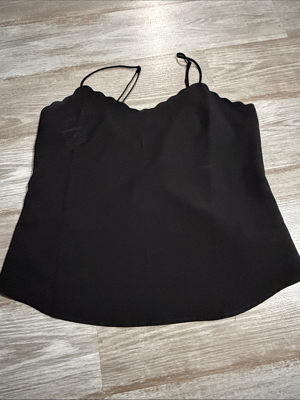J. Crew Women’s Black Scalloped V-Neck Cami Top